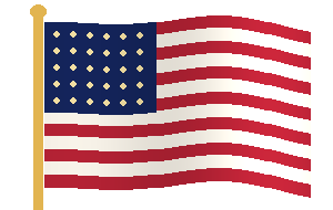 Animated waving American flag